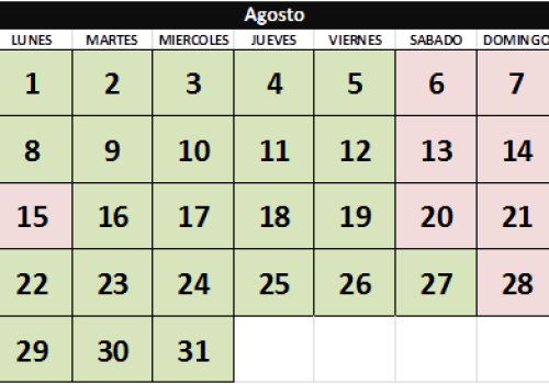 calendario agosto